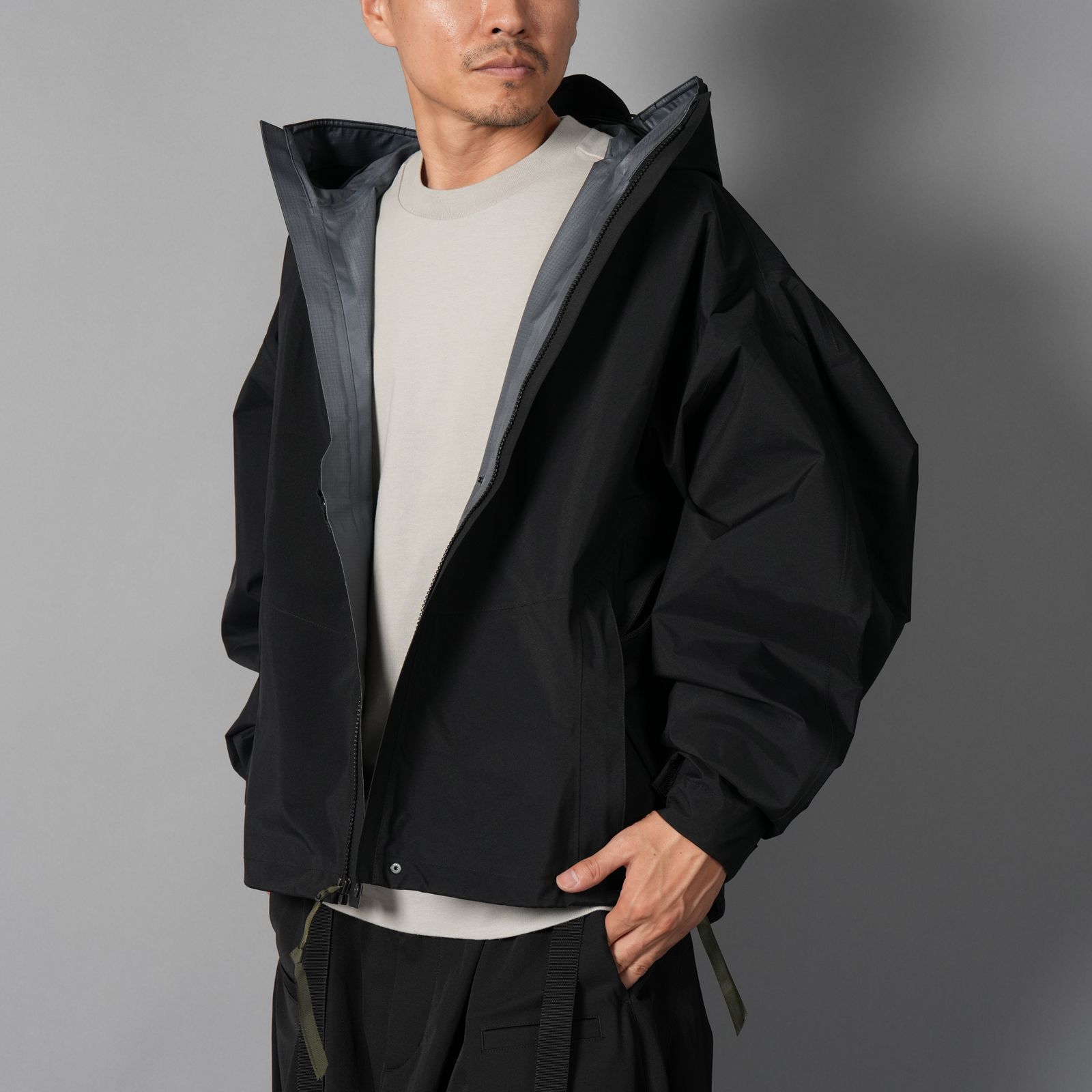 J129-GT / 3L Gore-Tex jacket  / ナイロンジャケット[ウルトラワイドフィット][プロシェル](ブラック)