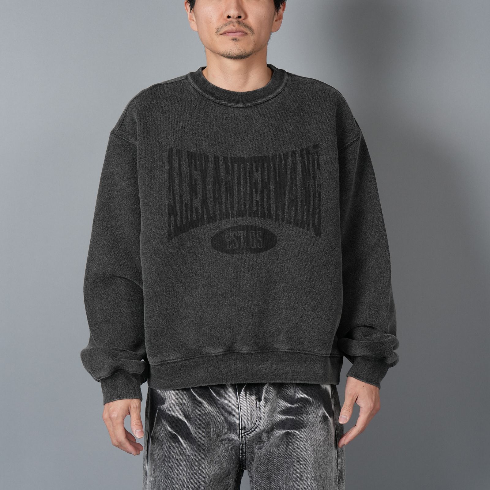GRAPHIC CREWNECK SWEATSHIT / グラフィック クルーネックスウェット   (フェデッドブラック)