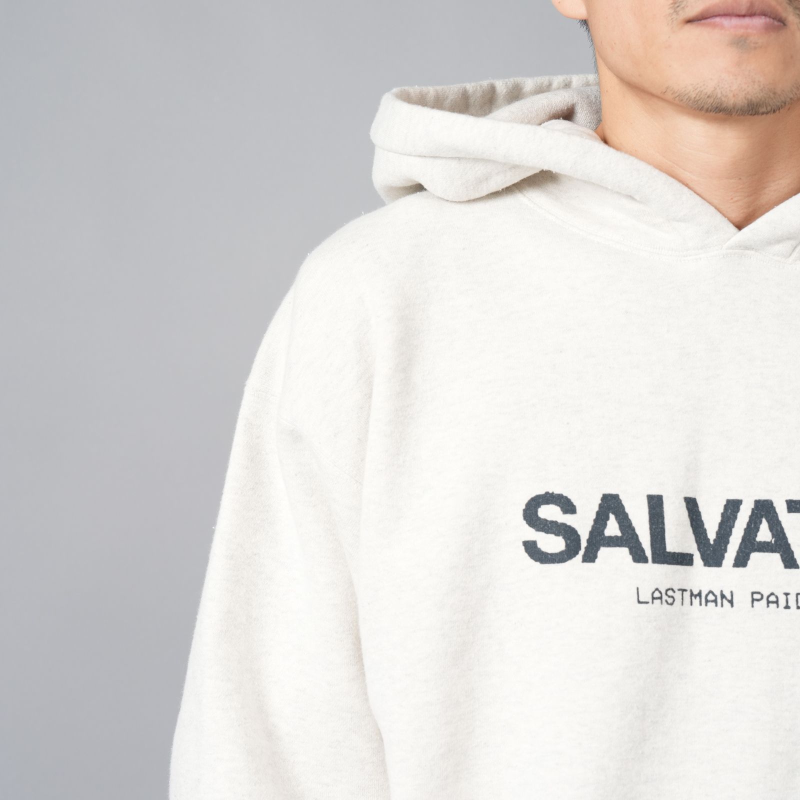 【ラスト1点】PRINTED HOODIE "SALVATION" / フーディー・パーカー (オートミール)