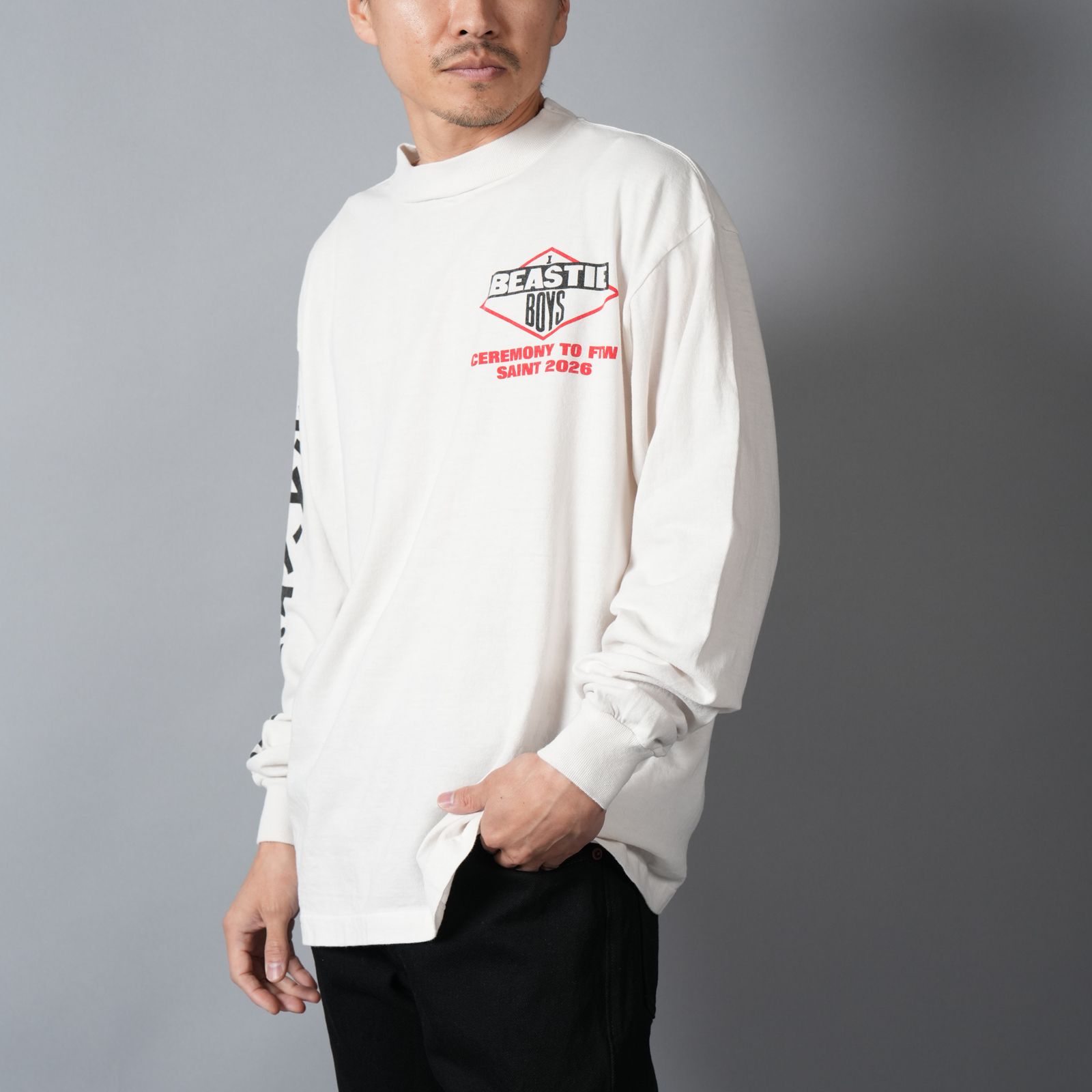 【残りわずか】【コラボ】SM-MK8-0000-C24 / BTB_LS T-SHIRT / BEASTIEBOYS / WHT / Tシャツ (ホワイト)