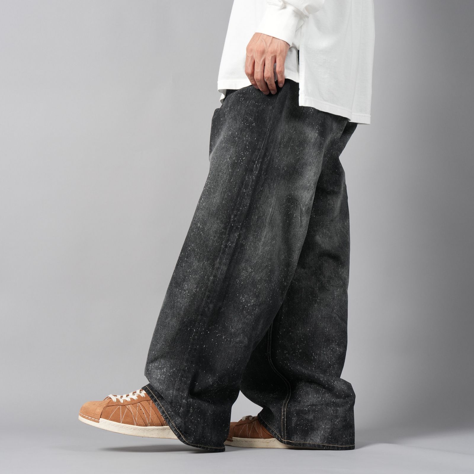 【ラスト1点】GALAXY DENIM BIG HEART PANTS / ギャラクシーデニム ビッグハートパンツ  (ブラック)