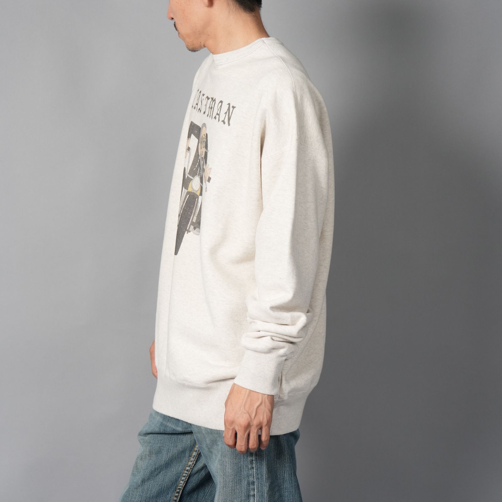 【ラスト1点】PRINTED CREW NECK "EASY RIDER" / スウェット・トレーナー (オートミル)