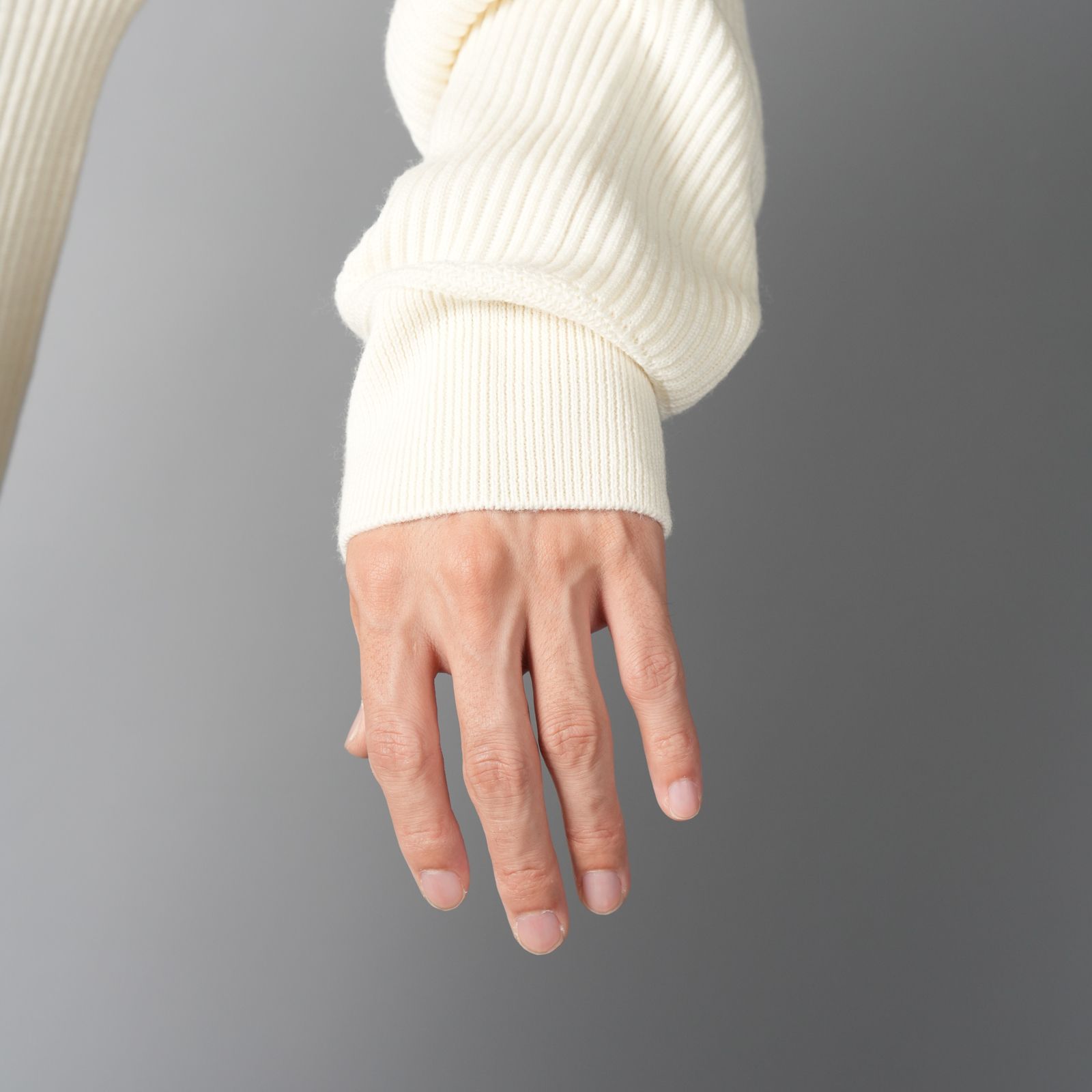 【ラスト1点】5100053 / FULL RIB RWS WOOL / ニットセーター (アイボリー)