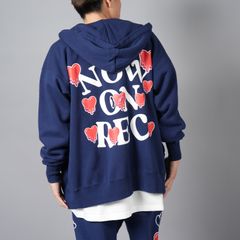 【ラスト1点】【コラボ】 EU-YS1-0000-C02 / NOW ON REC ZIPUP / NAVY / ジップアップフーディー・パーカー (ネイビー)
