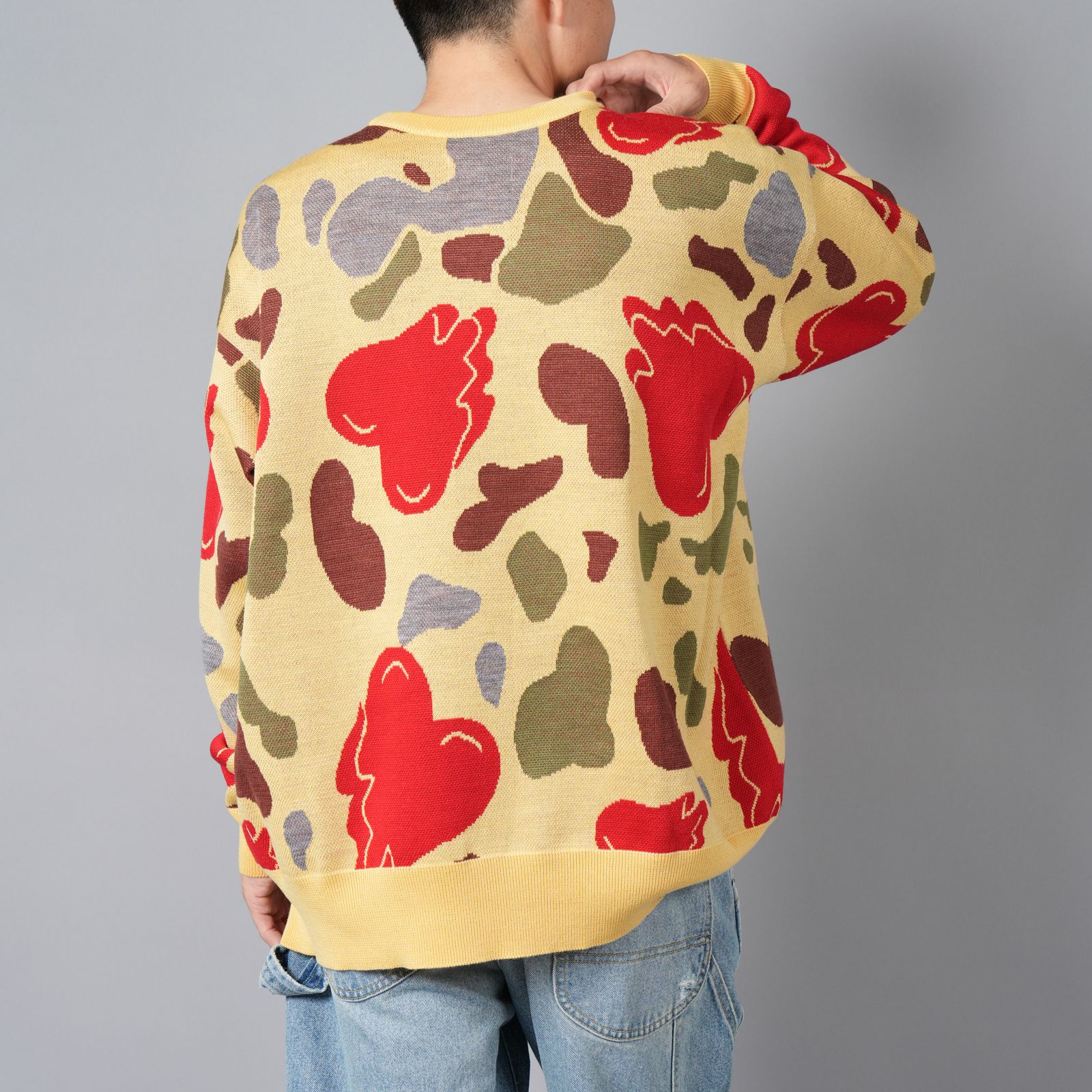 【ラスト1点】HEART CAMO KNIT / ハートカモニット (ベージュ)