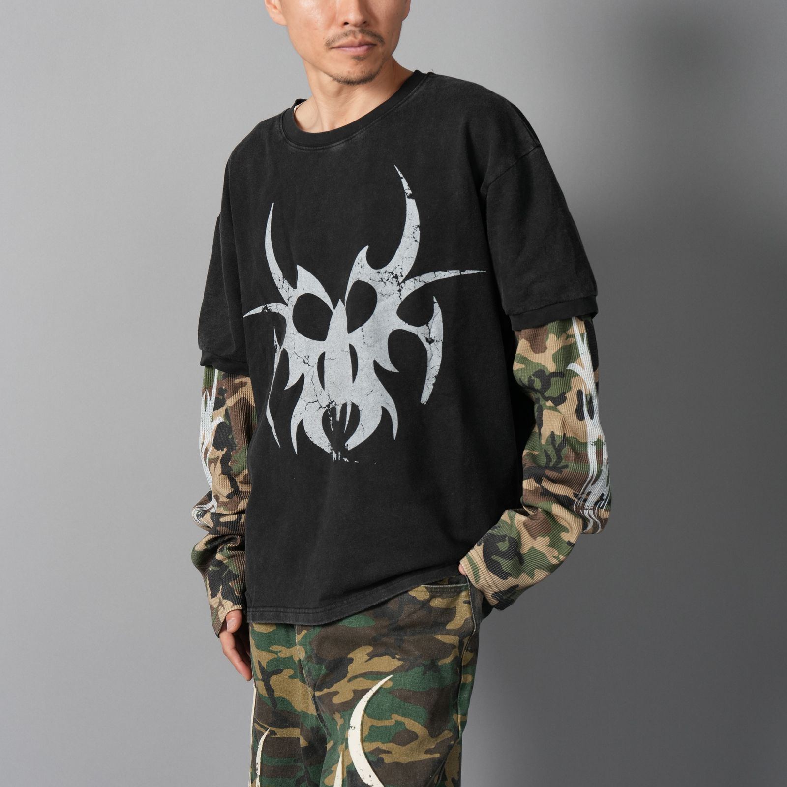 Roach Layered Longsleeve / ローチ レイヤード ロングスリーブ (ヴィンテージブラック/チェーンソー)