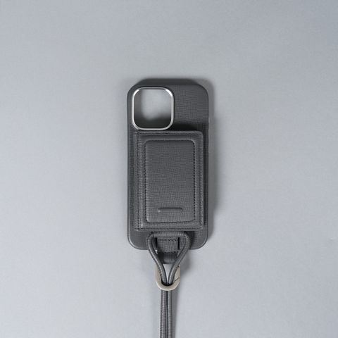 レザーストラップ付iPhoneアクセサリー - カードケース (グレー) strapped-accessory-cardcase objcts.io