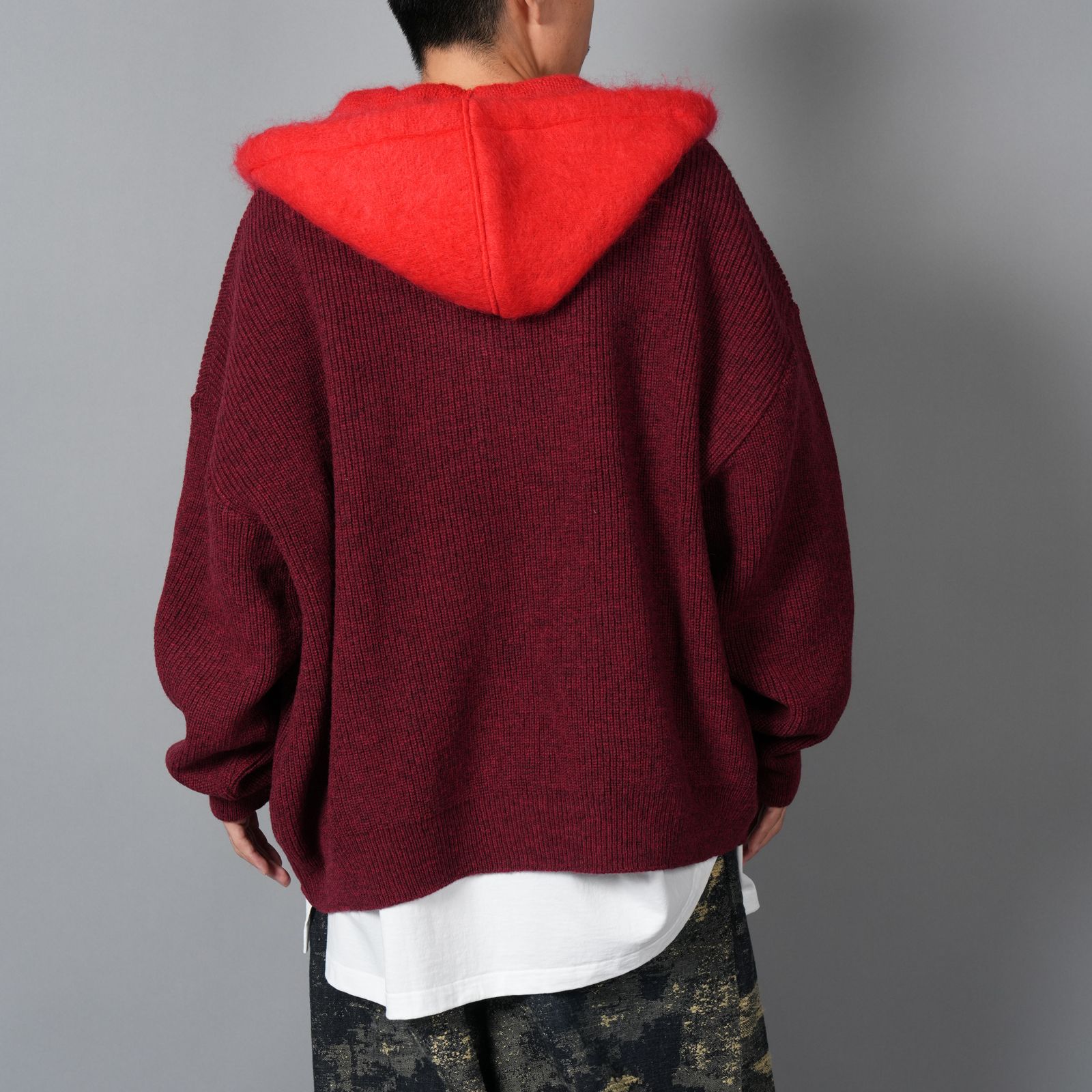 【ラスト1点】HOODED CARDIGAN / フーデッド カーディガン  (レッド/レッド)