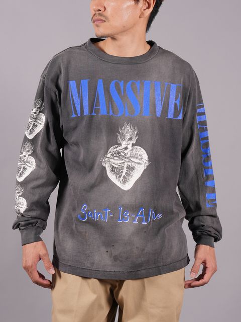 SM-A23-0000-011 / L/S TEE / MASSIVE / ロンT / カットソー  (ブラック)