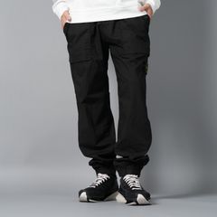 【残りわずか】3100017 / STRETCH COTTON TELA 'PARACADUTE'' GARMENT DYED / ストレッチコットン カーゴパンツ  [ガーメントダイ][ストレッチ入り]  (ブラック)