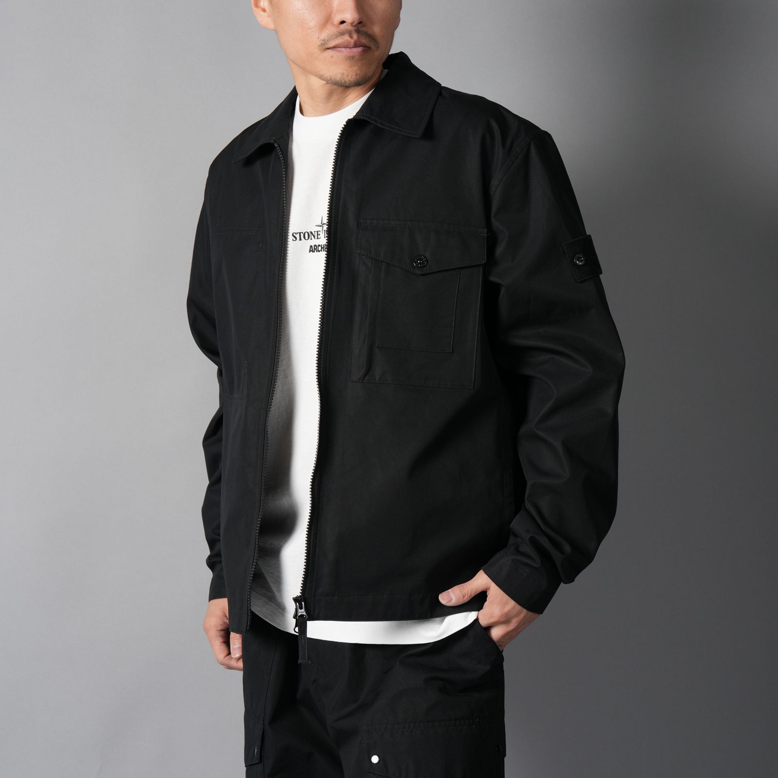 1200011 / ALL-WEATHER COTTON CANVAS_S.I. GHOST / シャツジャケット (ブラック)