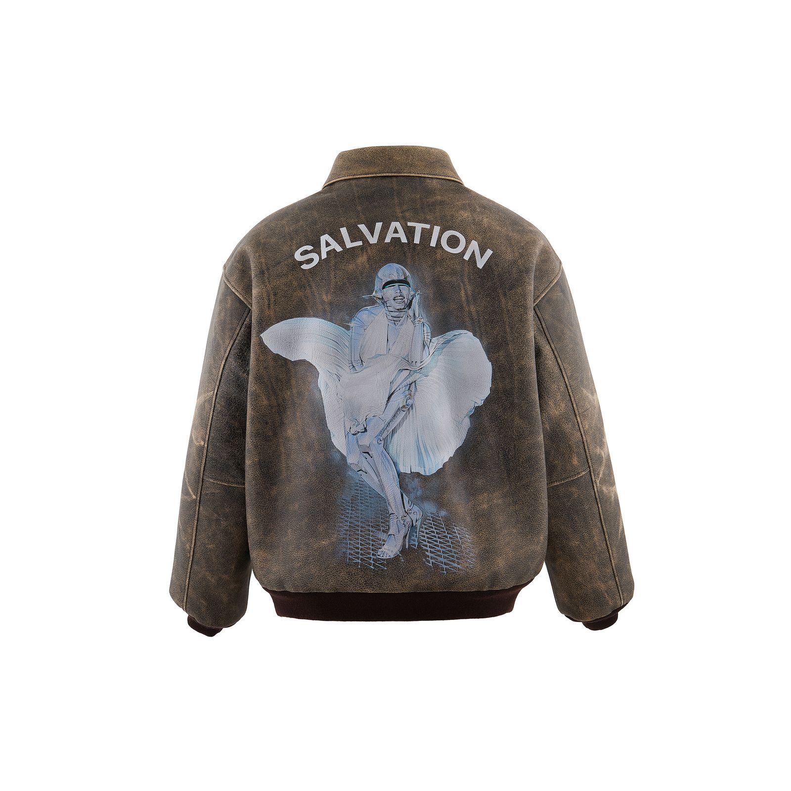 【コラボ】SM-HR1-0000-C80 / SRYM_LEATHER A2 JKT / BROWN / A2 / レザージャケット(ブラウン)