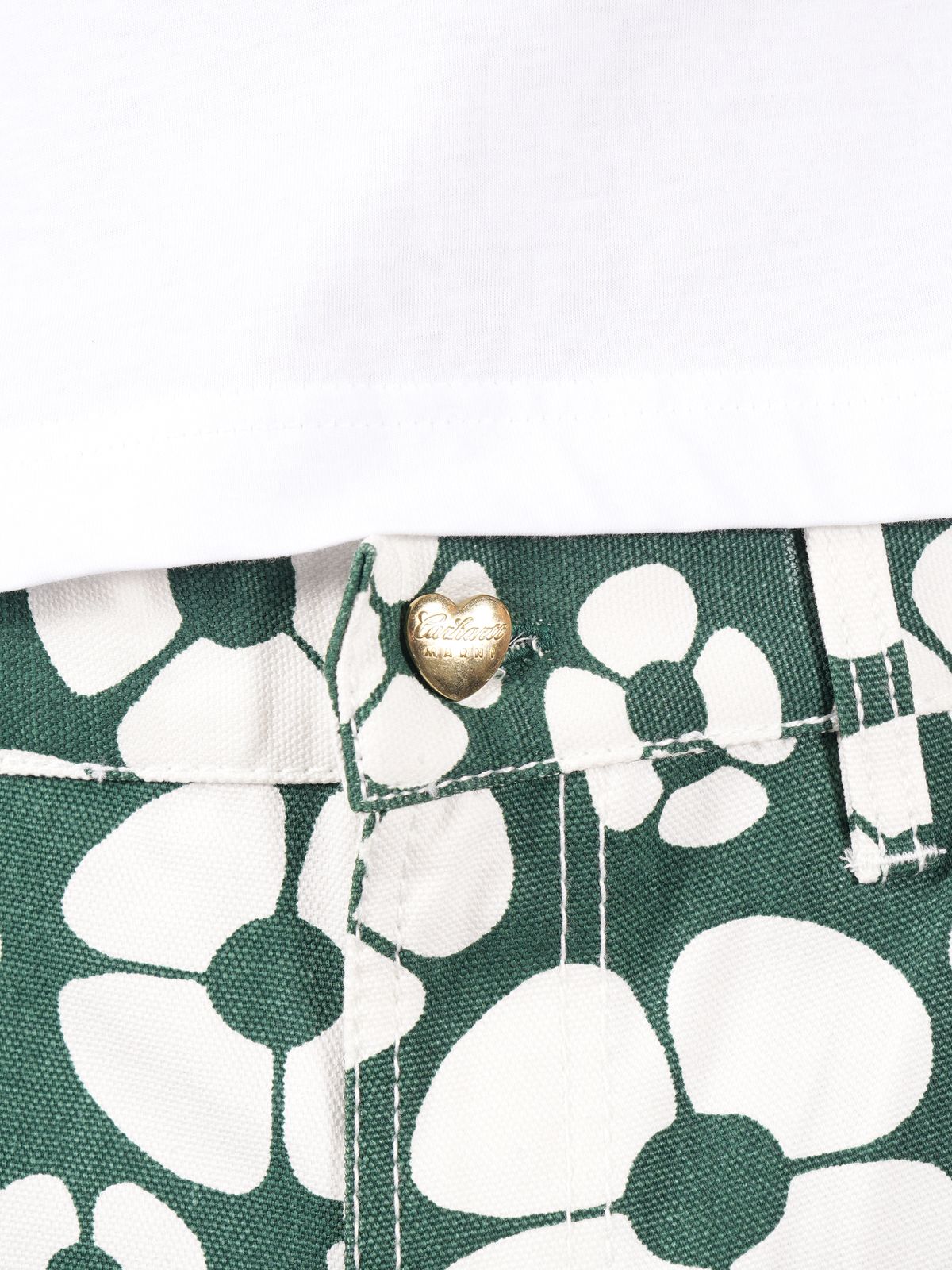 【ラスト1点】 MARNI X CARHARTT WIP - GREEN FLORAL TROUSERS / パンツ   (フォレストグリーン)