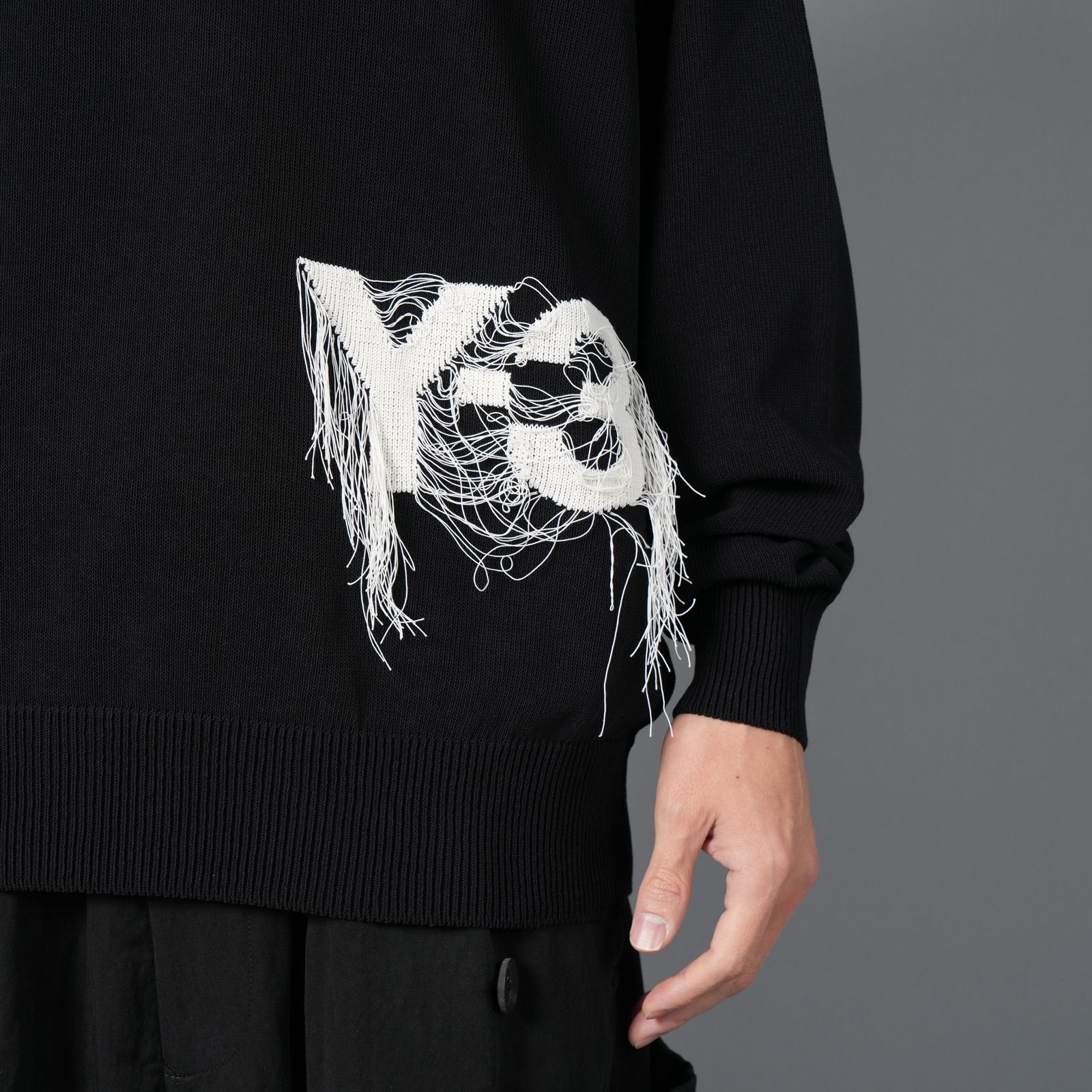 【ラスト1点】Y-3 Logo Knit Crew Sweatshirt  / ニットセーター (ブラック)
