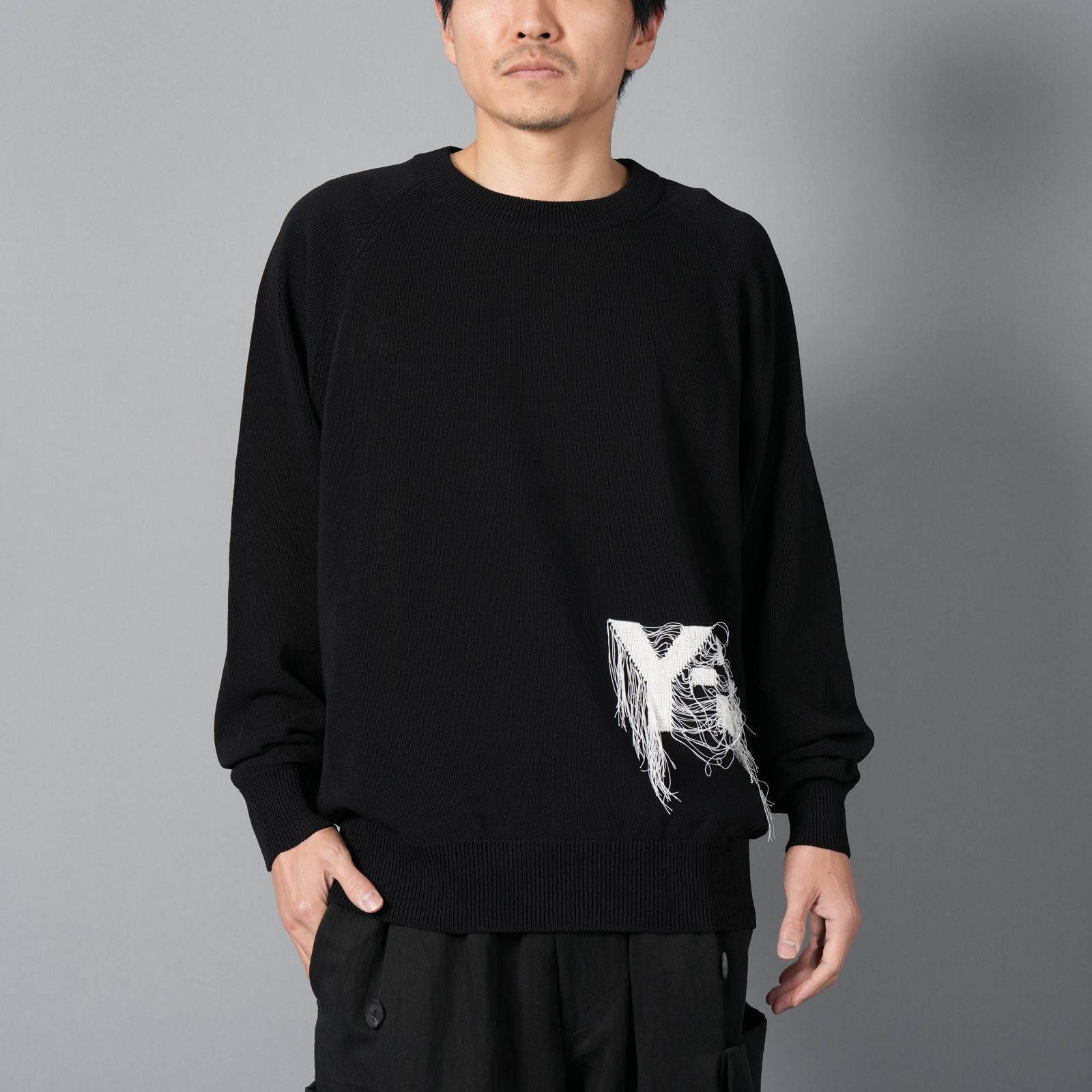 【ラスト1点】Y-3 Logo Knit Crew Sweatshirt  / ニットセーター (ブラック)