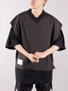 ラスト1点 / LAYERED T-SHIRTS "白髮一雄" / レイヤードTシャツ (ブラック)