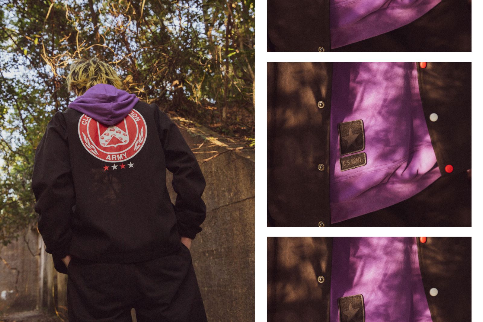 ラスト1点 / BADGE COACH JACKET / バッジコーチジャケット (ブラック)