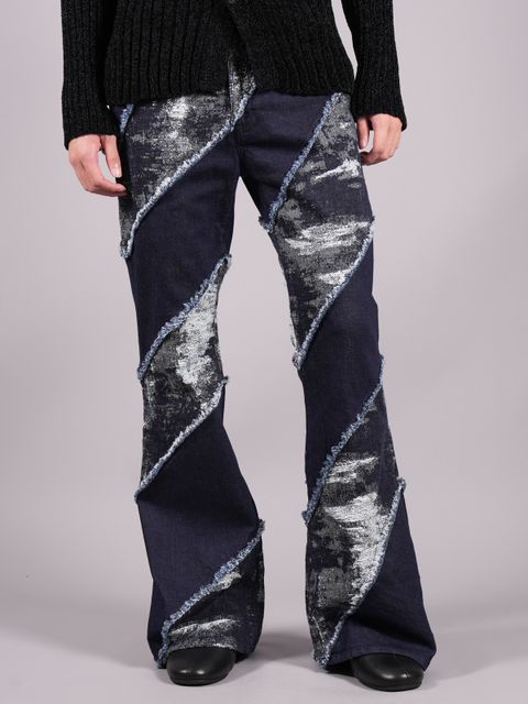 【ラスト1点】TAAKK DENIM ESCARGOT FLARE c#INDIGO / 定番デニム (エスカルゴ) フレアパンツ / インディゴ / オーバーダイ加工