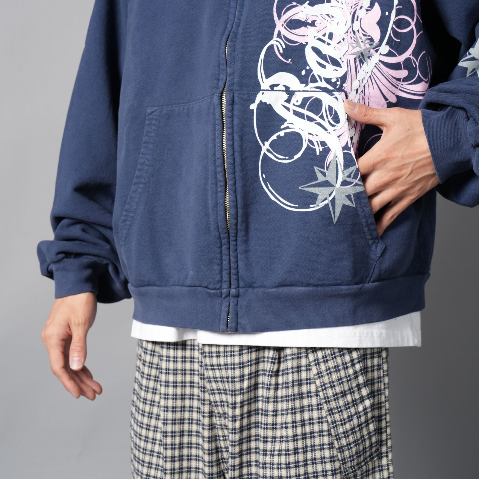 LEXI, zip up / ジップアップパーカー (ネイビーブルー)