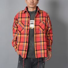 DAMAGED FLANNEL SHIRTS / ネルシャツ (オレンジ)