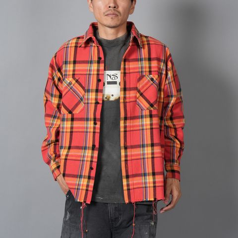 DAMAGED FLANNEL SHIRTS / ネルシャツ (オレンジ)