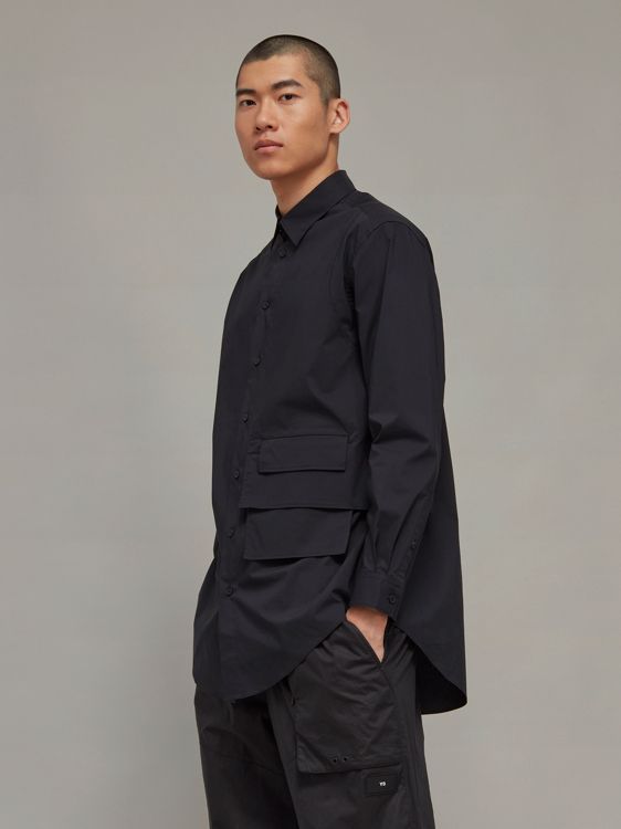 【ラスト1点】【定番アイテム】 Y-3 U SHIRT  / ワイスリー  ユニセックス シャツ ［ストレッチ入り］  (ブラック)