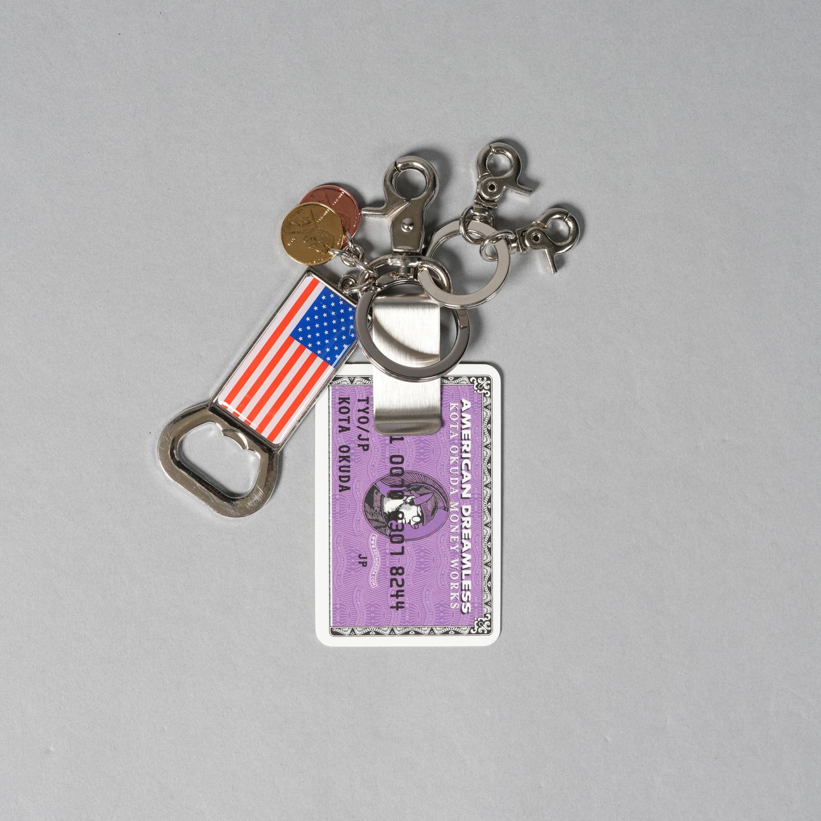 MONEY CLIP KEYRING (STELL) / マネークリップキーリング (シルバー/パープル)