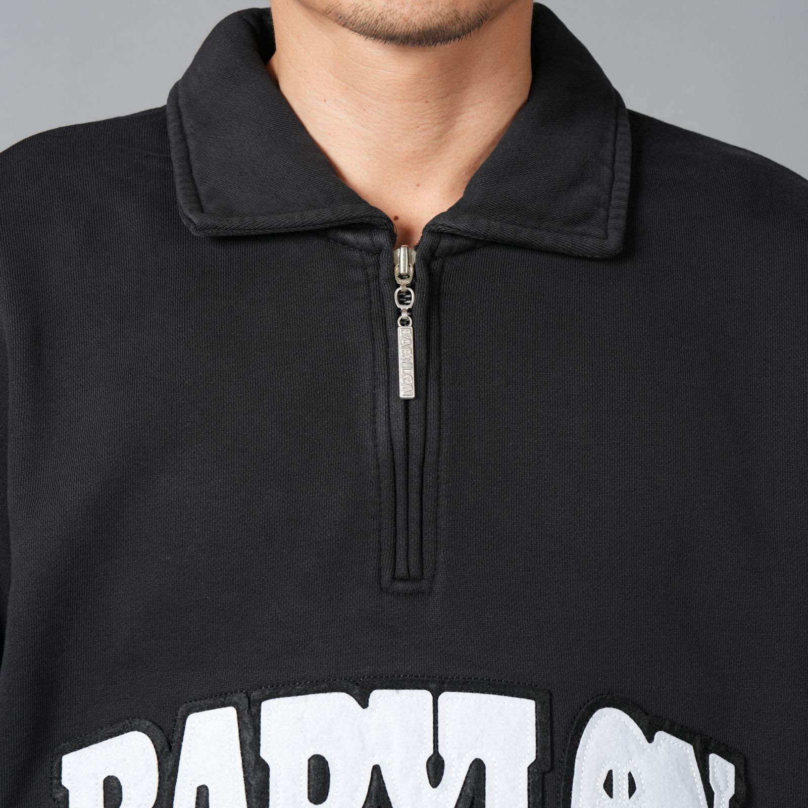 HALF ZIP PULLOVER / ハーフジップ プルオーバー / スウェット  (ジェッドブラック)