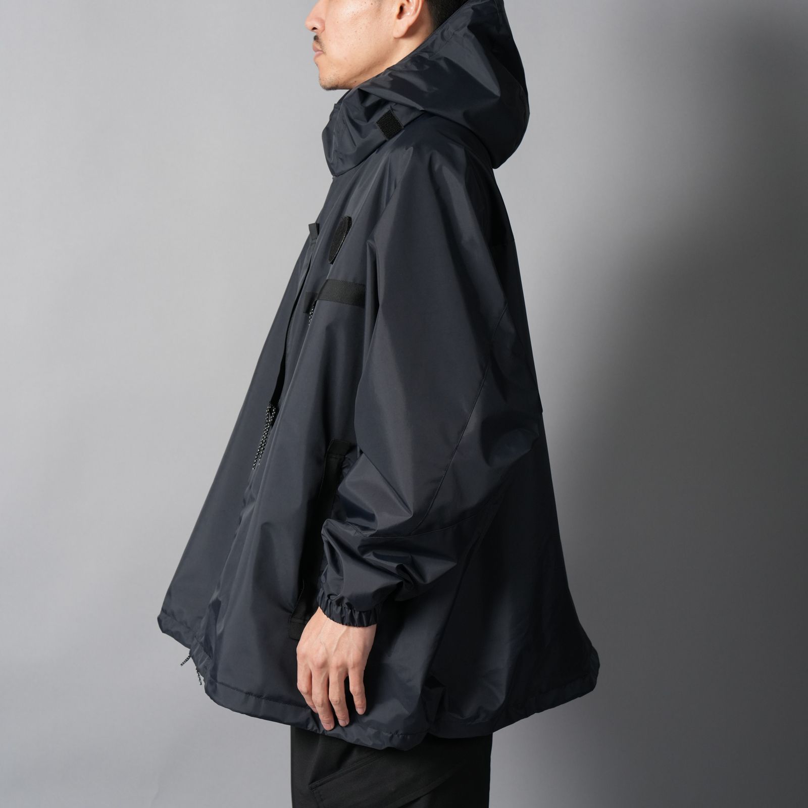 【GHOST】WOVEN 3L WATER-REPELLENT HOOD PONCHO NINJA BLOUSON / ニンジャ ブルゾン(ブラック)