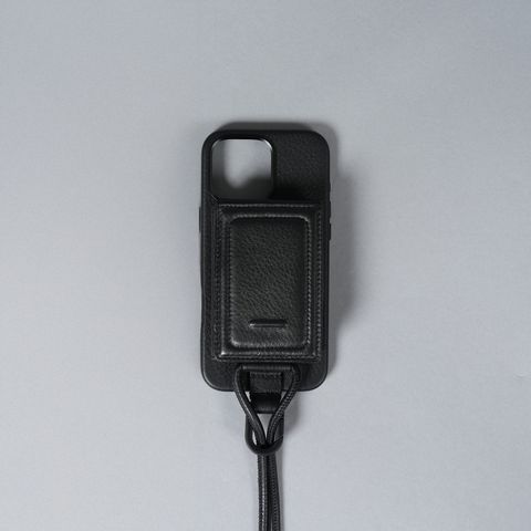 レザーストラップ付iPhoneアクセサリー - ウォレット (ブラック) strapped-accessory-wallet objcts.io