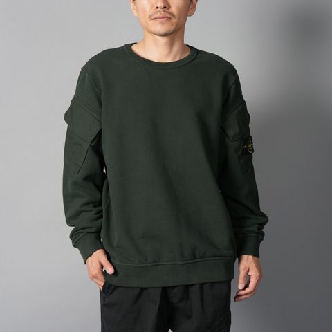 6100008 / BRUSHED ORGANIC COTTON FLEECE / クルネックスウェット・トレーナー [ガーメントダイ](ジュニパー)
