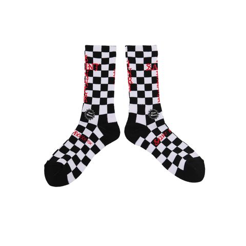 SM-MK1-0000-103 / SOCKS / CHECK / BLACK+WHITE / ソックス  (ブラック/ホワイト)