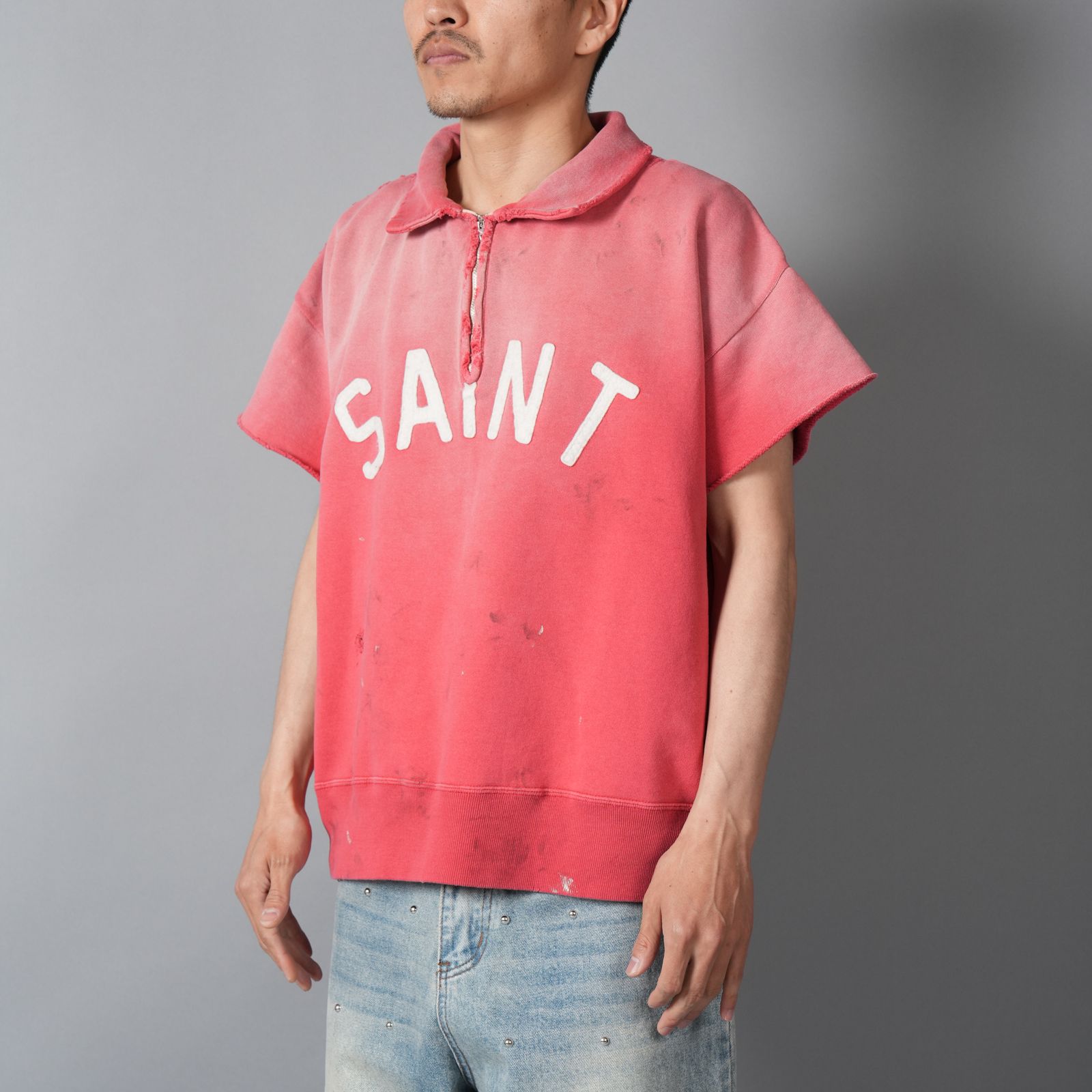 【残りわずか】SM-MK8-0000-053 / SS HALF ZIP SWEAT / SAINT / RED / ハーフジップスウェット(レッド)