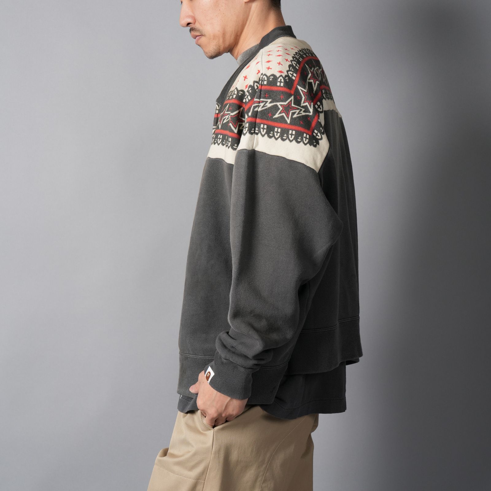 【ラスト1点】【コラボ】SM-MK8-0000-C52 / BAPE_ZIP CARDIGAN / ジップカーディガン (ブラック)