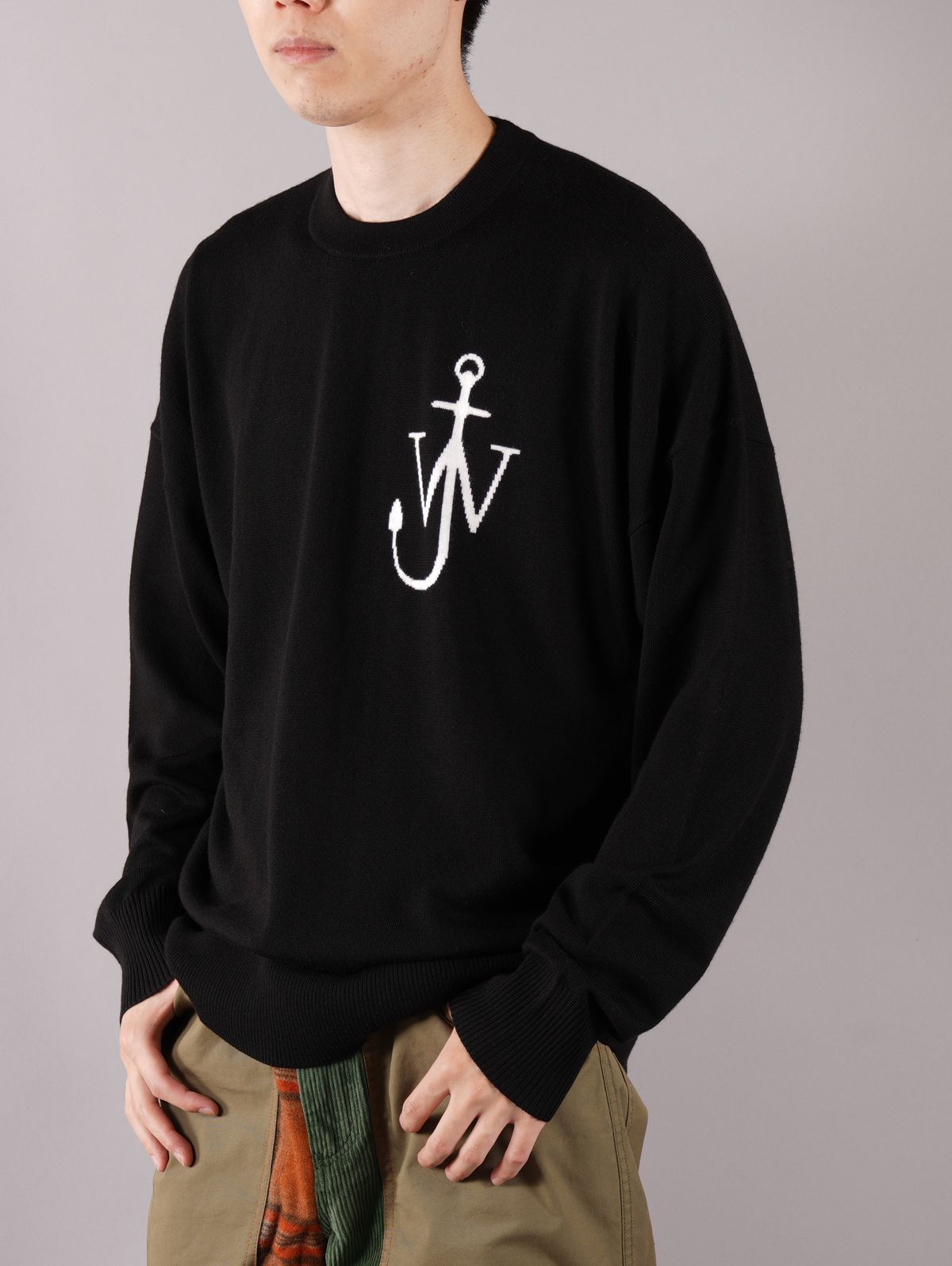 ラスト1点 / ANCHOR CREWNECK JUMPER / アンカークルーネック ジャンパー (ブラック)