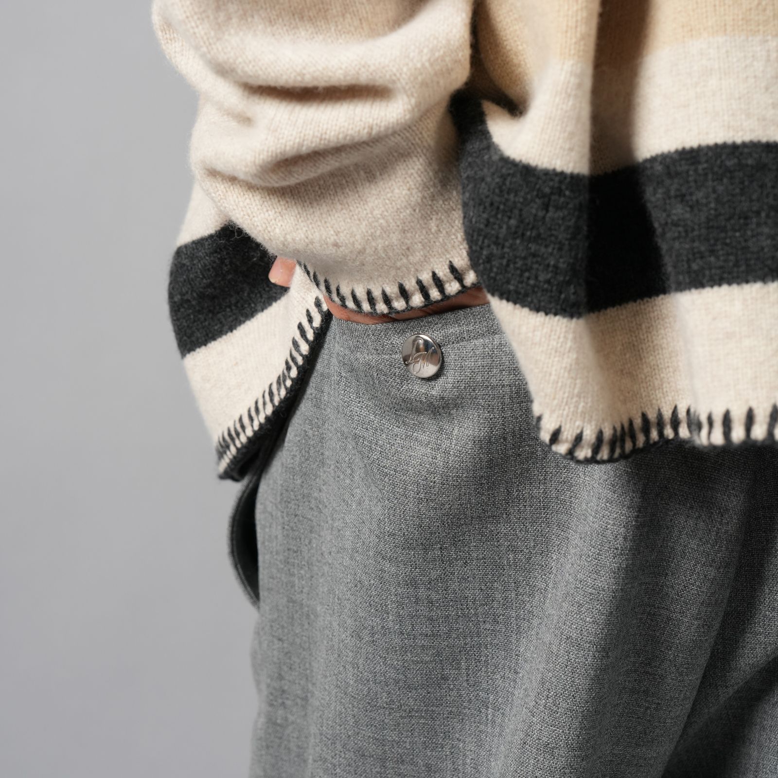 【ラスト1点】One Tuck Slacks / ワンタックスラックス (グレー)