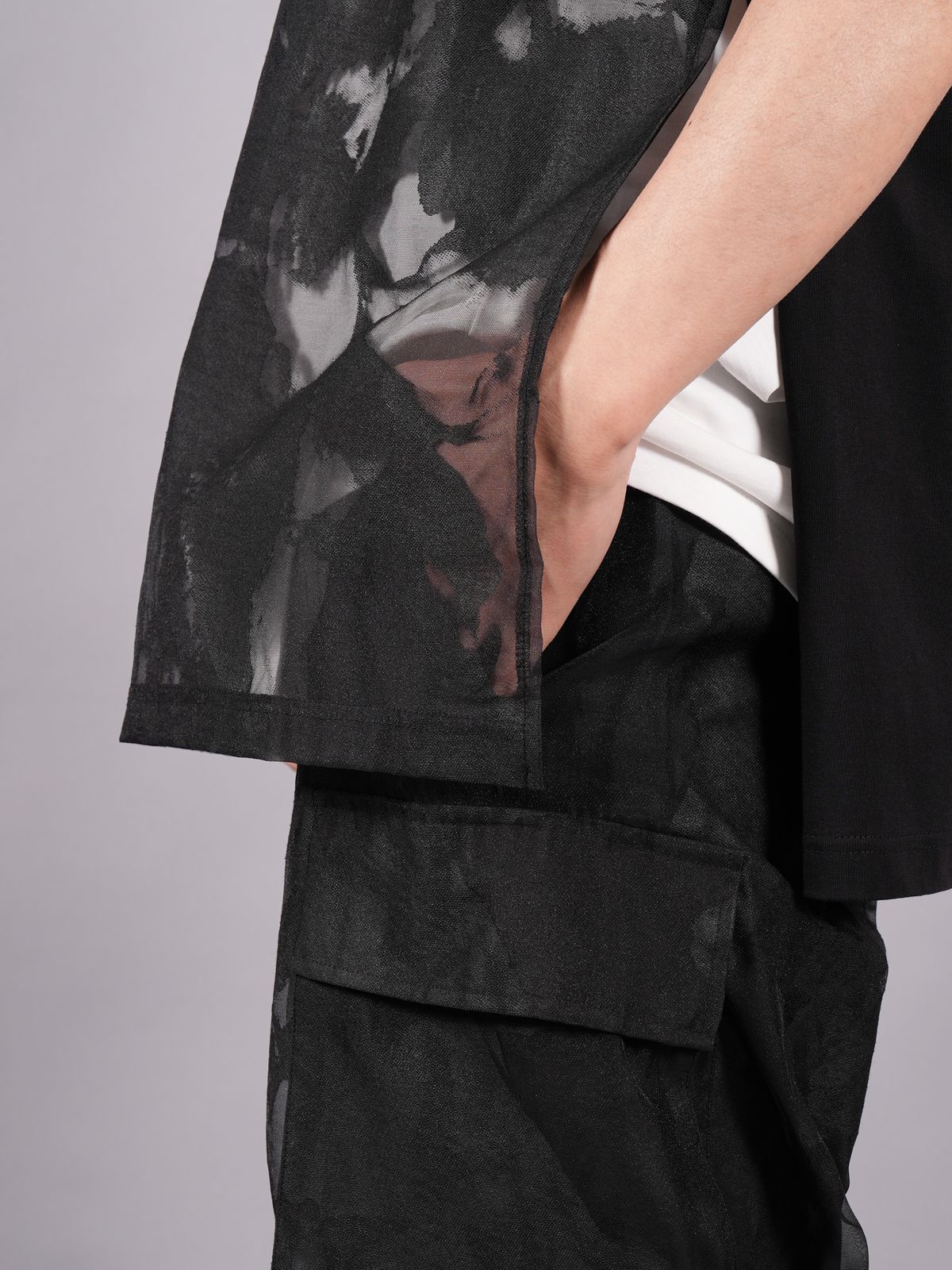 新品y‘s FLOWER PANTS ブラックパンツ TAAKK - 【ラスト1点】 TRANSPARENT FLOWER PANTS / フラワー