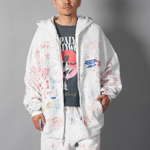 【ラスト1点】JOSHUA TREE DOUBLE ZIP HOODIE / ジップアップフーディー・パーカー (グレー)