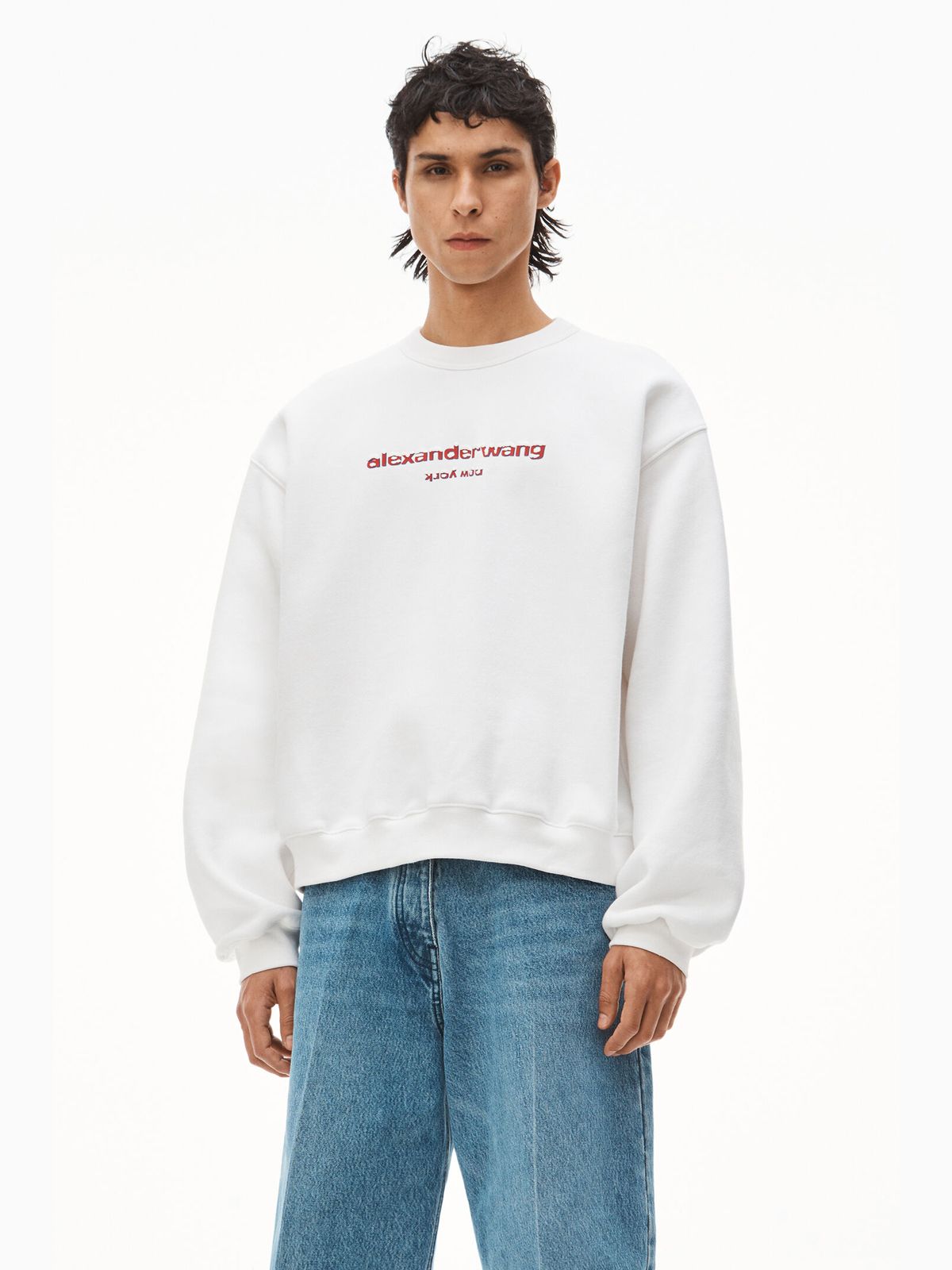 Alexander Wang - 【ラスト1点】 CREWNECK SWEATSHIRT WITH GRAPHIC / スウェット トレーナー  (ホワイト) | Confidence