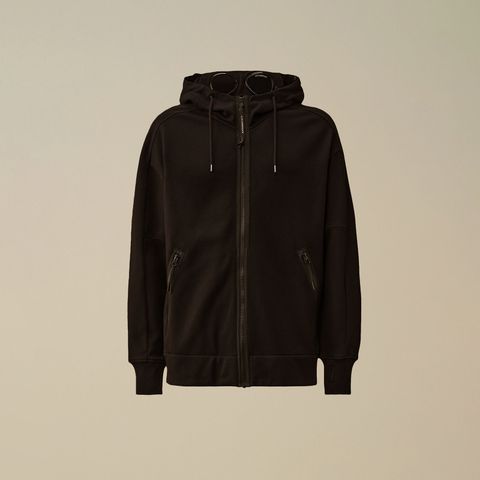 Diagonal Raised Fleece Goggle Zip Sweatshirt / ジップフーディー (ブラック)