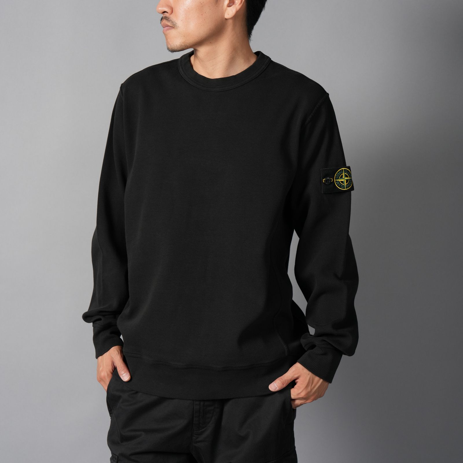 6100017 / ORGANIC COTTON INTERLOCK  / クルーネックスウェット(ブラック)