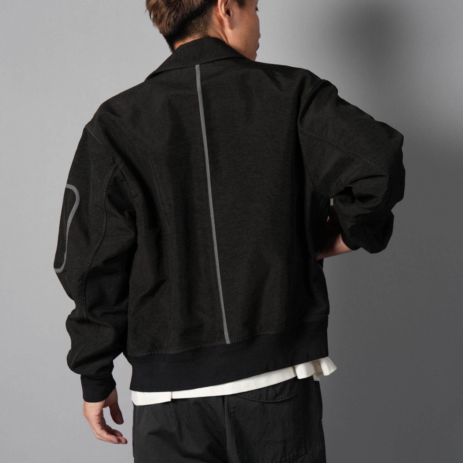 OUTERWEAR MEDIUM JACKET IN TRAMA 3D - NYLON FACE / ブルゾン (ブラック)