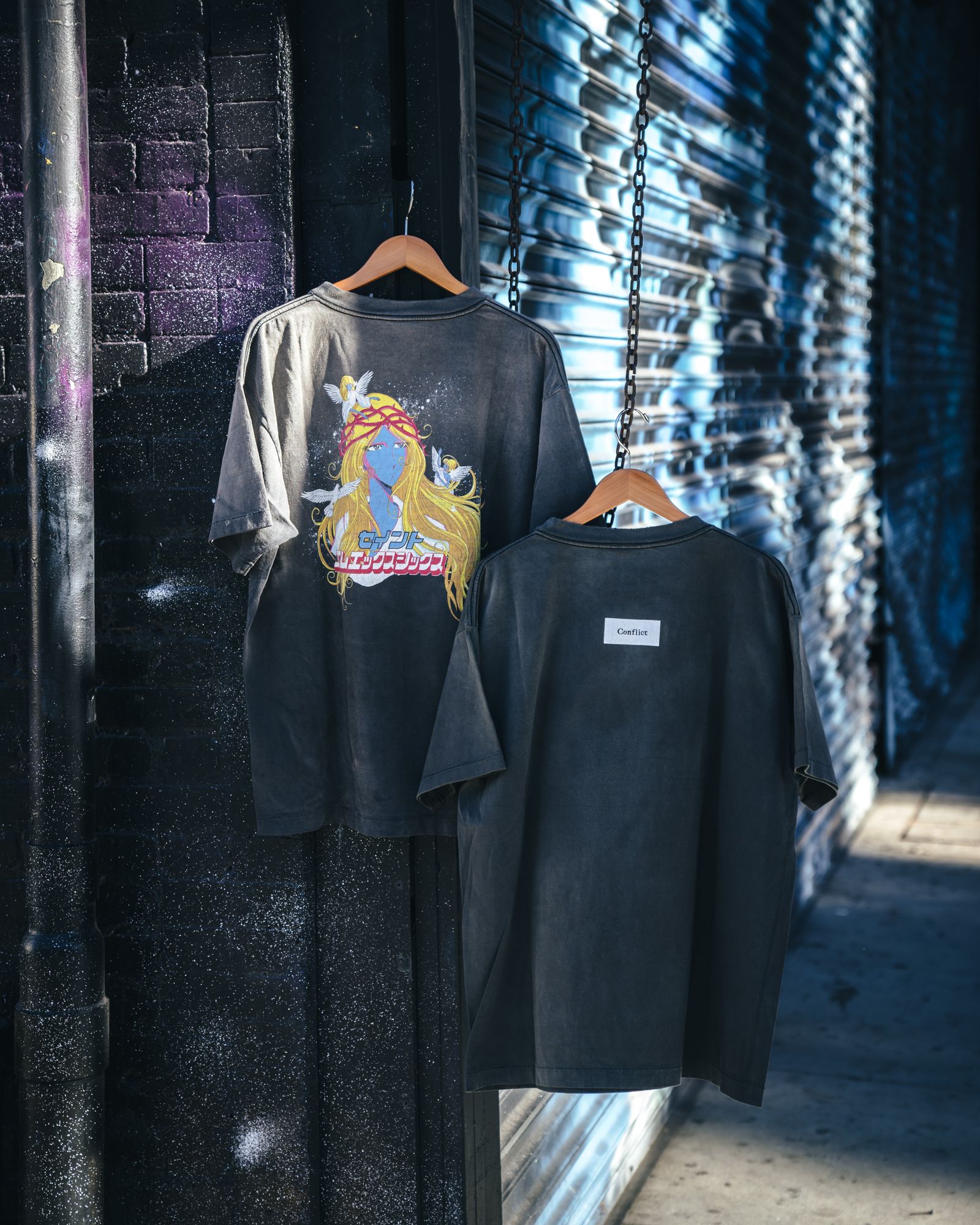 【ラスト1点】 SM-S23-0000-013 / BLUE FACE / Tシャツ  (ブラック)