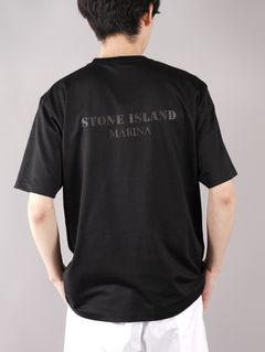 ラスト1点 / COTTON POLYESTER SEAQUAL® YARN COTTON JERSEY – S.I. MARINA / マリーナTシャツ (ブラック)