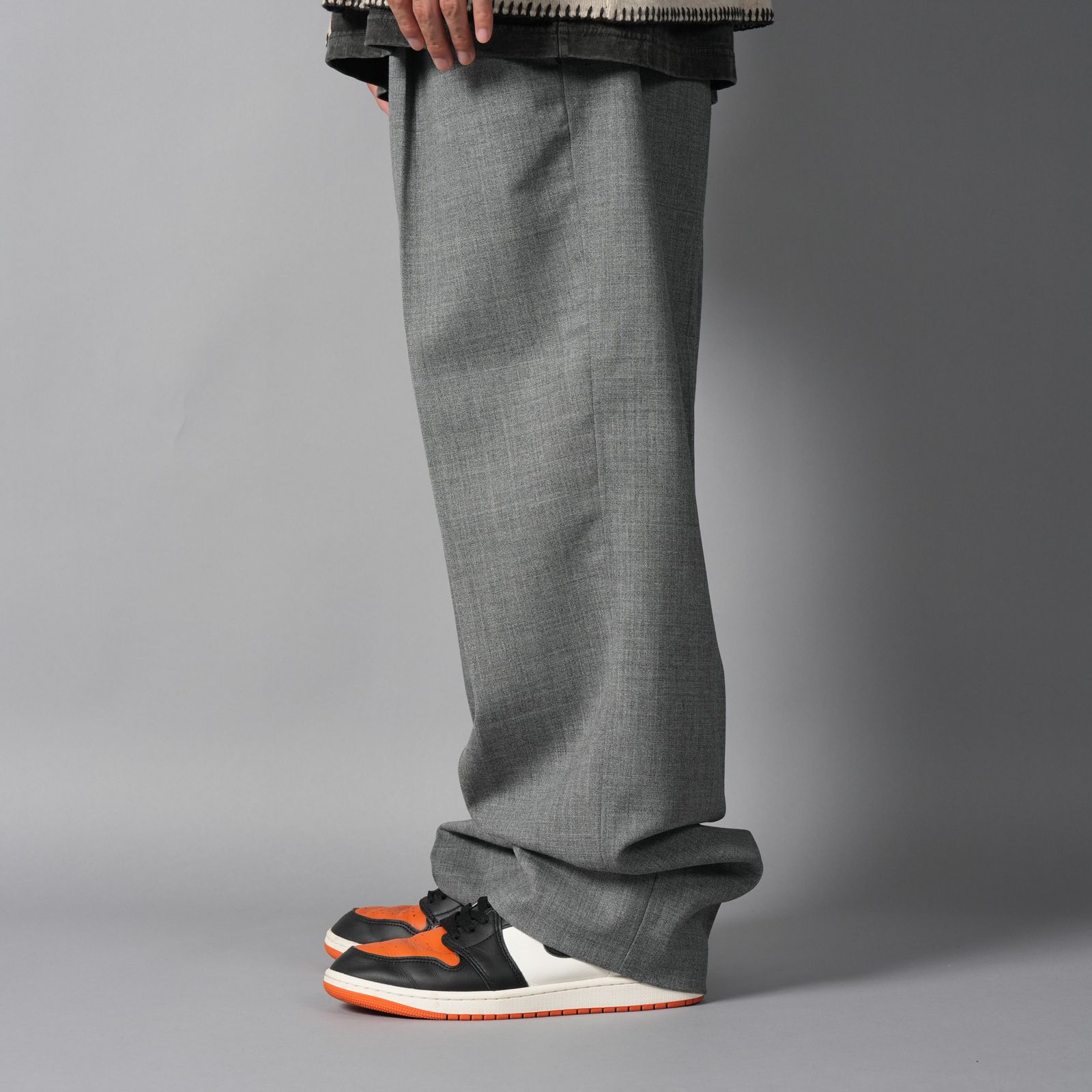 【ラスト1点】One Tuck Slacks / ワンタックスラックス (グレー)