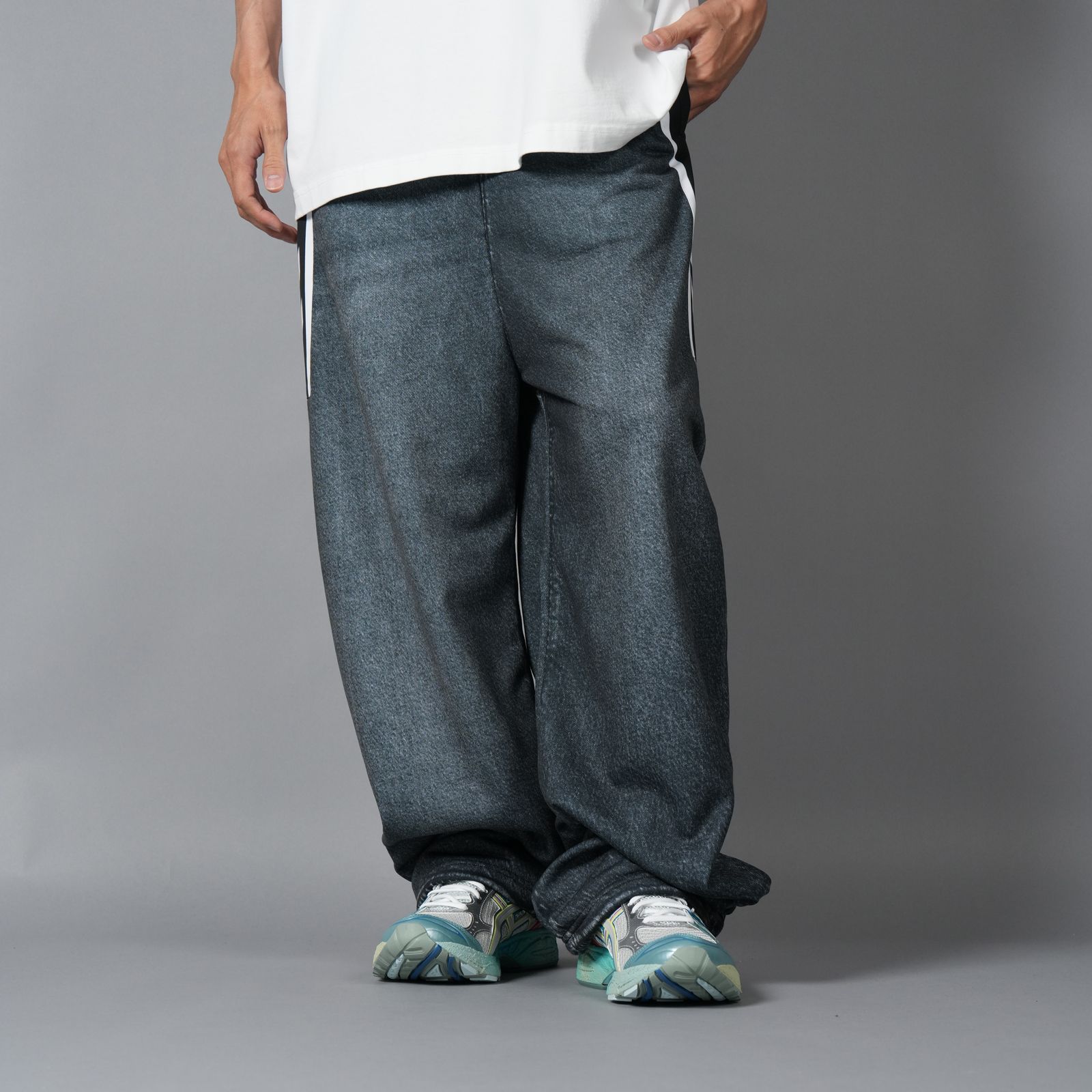 TRANS DENIM SWEAT TROUSER / トランス デニム スウェット トラウザー (ブラック)