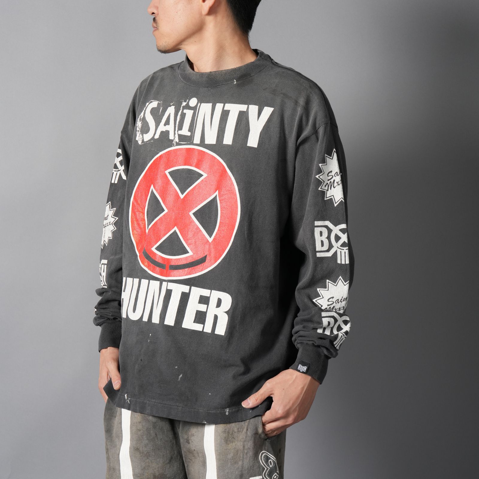 【ラスト1点】【コラボ】SM-MK8-0000-C31 / BH_LS T-SHIRT / SAINTY HUNTER / ロンT・カットソー(ブラック)