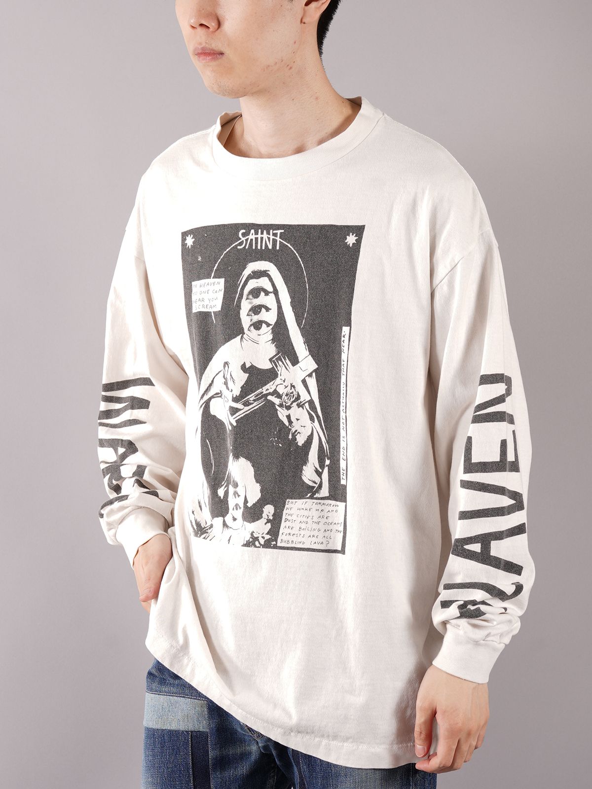ラスト1点 / SM-A21-0000-021/LS TEE_W.I.H / ロングスリーブTシャツ  (ホワイト)