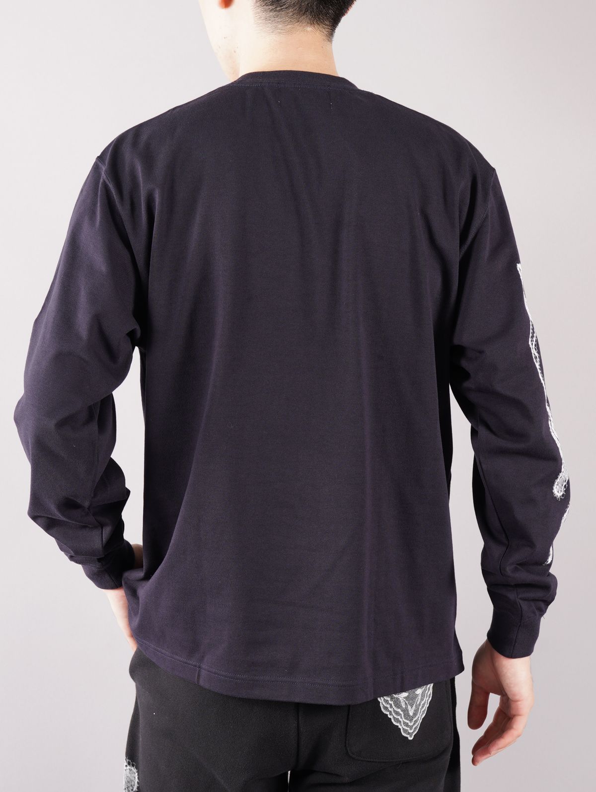 【ラスト1点】 FABRIC HEART PATCH L/S T / ファブリック ハートパッチ ロングスリーブTシャツ (ネイビー)