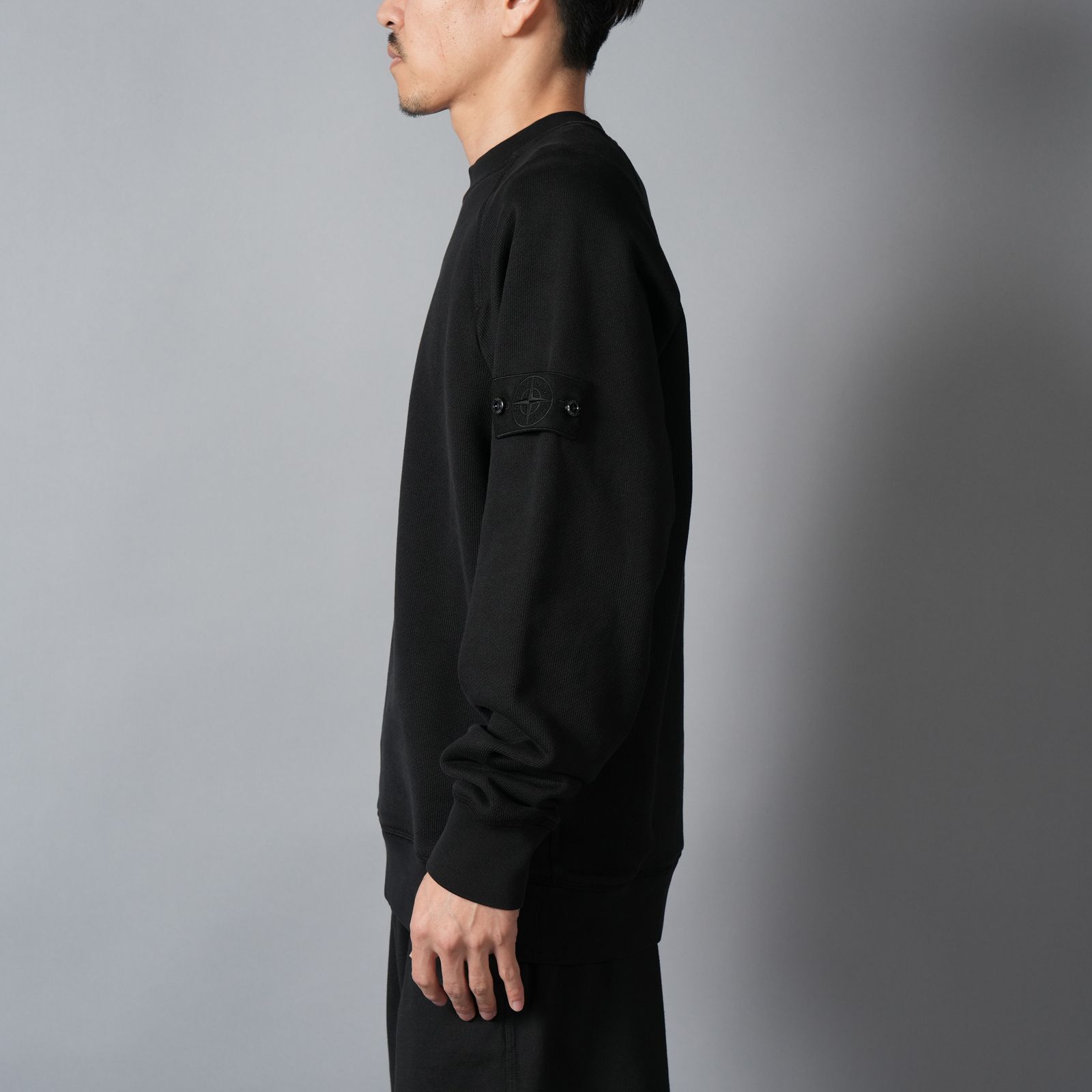【残りわずか】6100028 / HEAVY ORGANIC COTTON FLEECE_S.I. GHOST / クルーネックスウェット・トレーナー (ブラック)